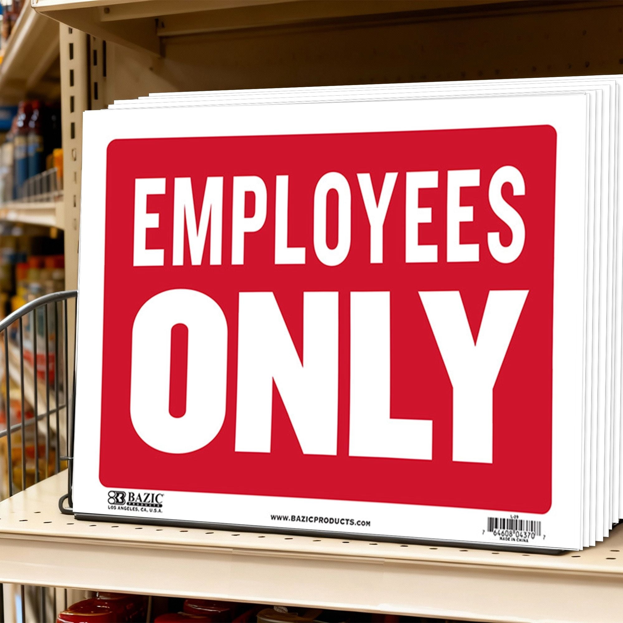 BAZIC Employees Only Sign 12"x16", Plastic Signs Signage, 24-Pack