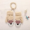 thumbnail image 2 of Fridja Boys Girls Winter Knitted Gloves Children Cute Fox Thickened Warm Gloves 1-4 Years Old, 2 of 6
