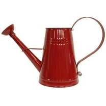 1 gal Enameled Galvanized Steel Watering Can with Removable Rosette, Red