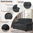thumbnail image 5 of 56" Loveseat Sofa, Mid Century Modern Couch with Thick Cushion, 2 Seater Small Sofa for Living Room Bedroom Apartment Office, Solid and Easy to Assemble, Grey, 5 of 7