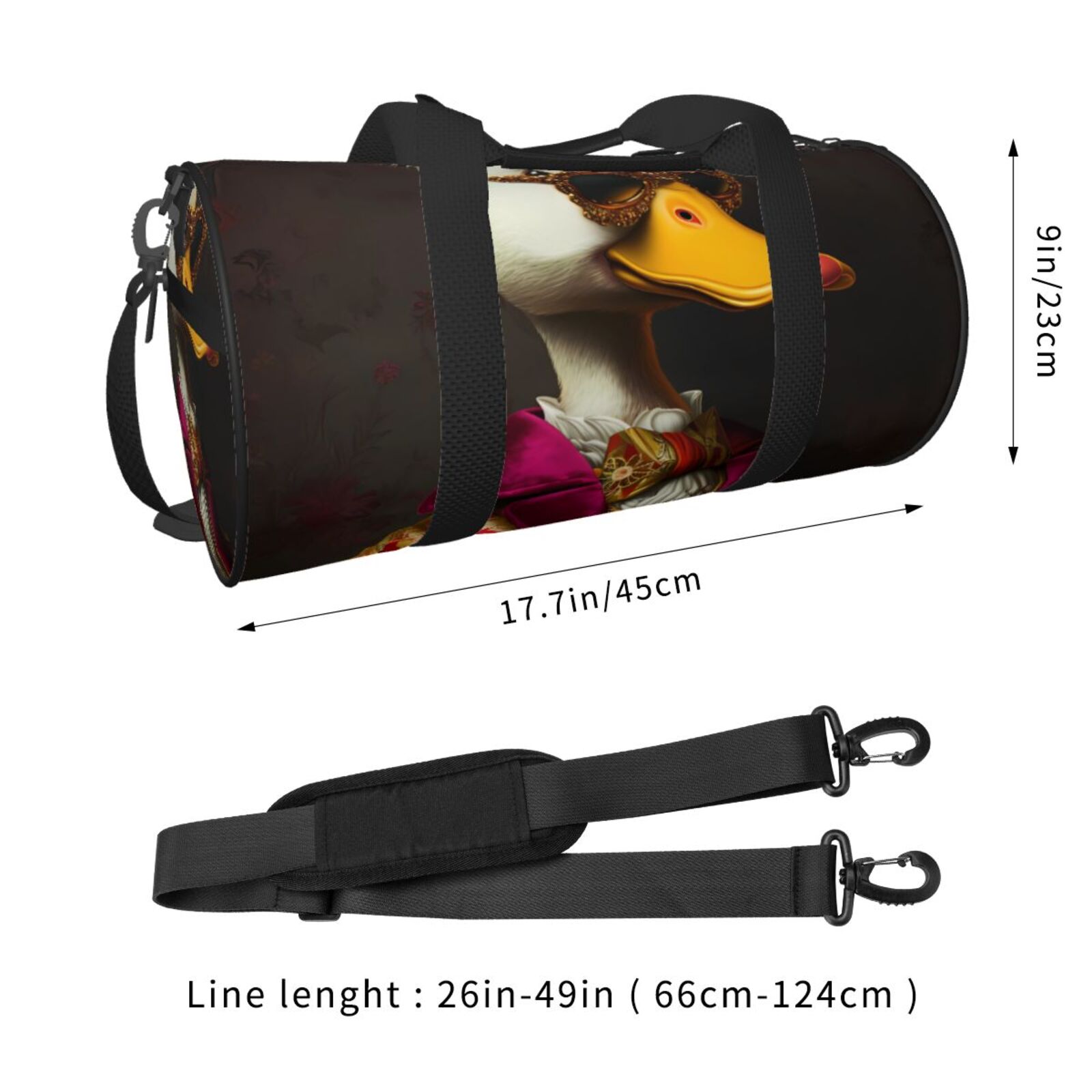 Vsdgher Noble Style Duck 45L Foldable Duffel Bag, Sports Gym Bag,Overnight Bag, Portable Weekender Bag for Airplanes