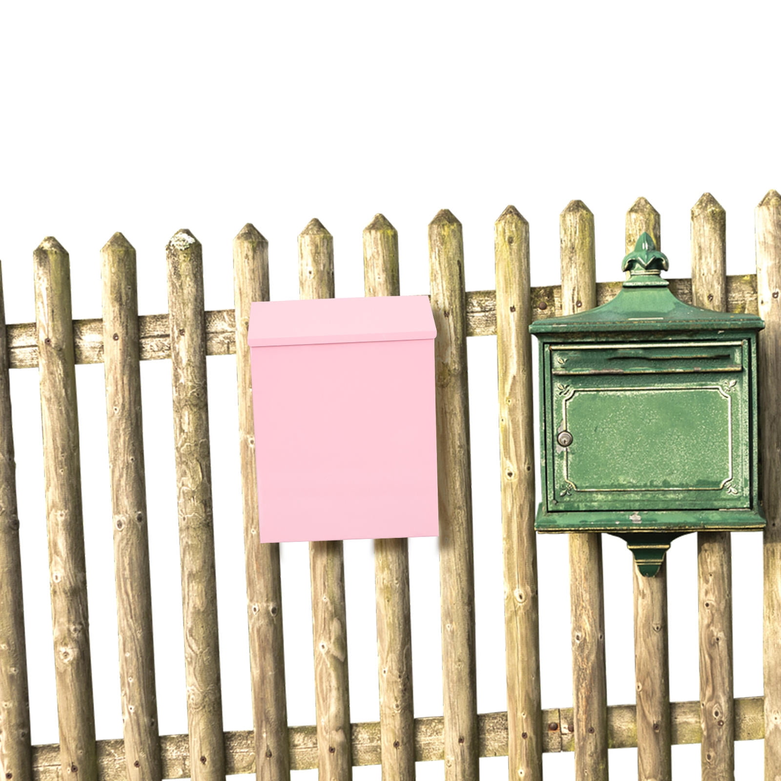 Pawsdot Pink Iron Multi-Function Mailbox for Home and Business Storage