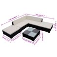thumbnail image 4 of vidaXL 6 Piece Garden Lounge Set with Cushions Poly Rattan Black, 4 of 4