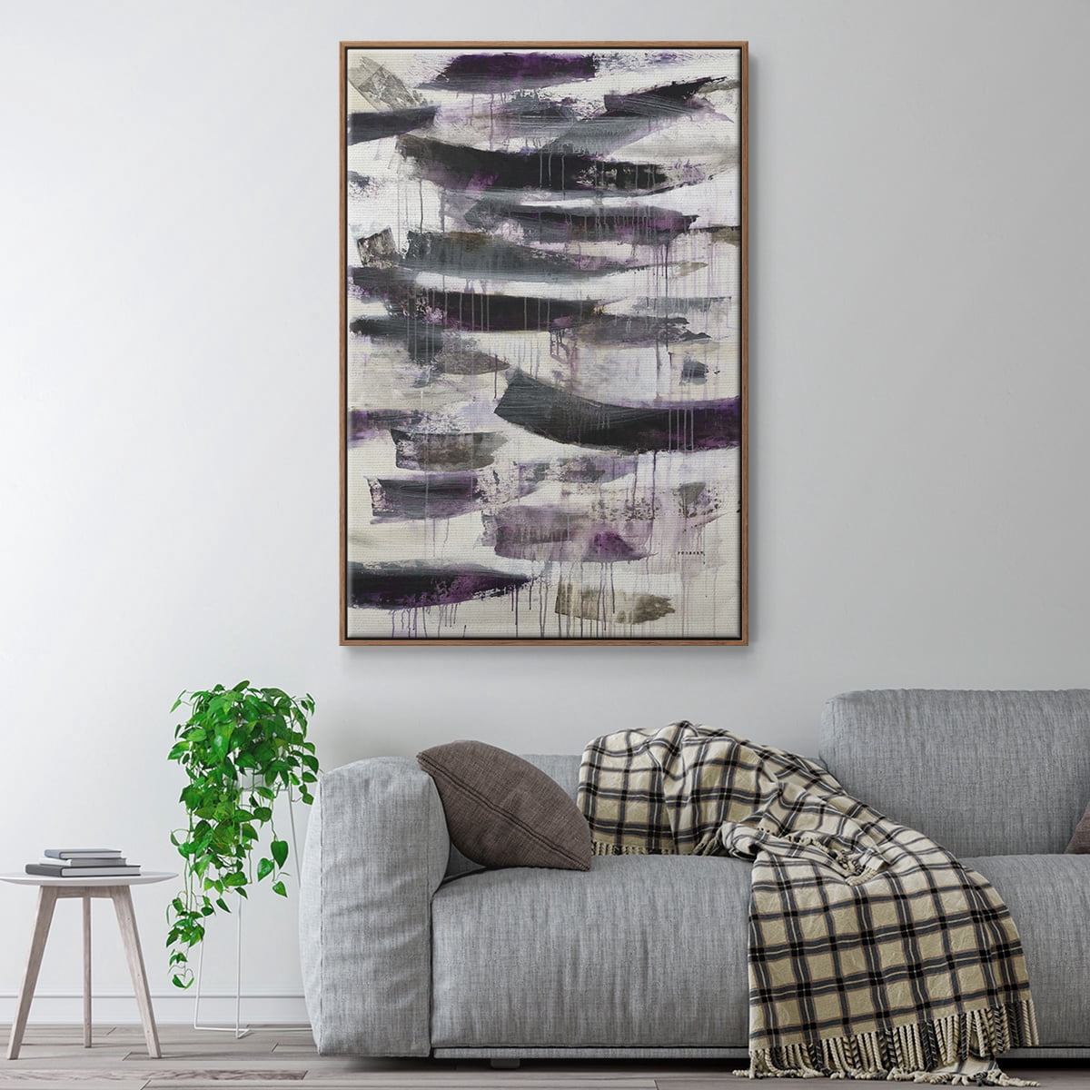 Helix #2 Framed Premium Gallery Wrapped Canvas - Ready to Hang - 17 x 25 - Walnut Floating Frame