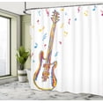 thumbnail image 5 of Ambesonne Music Shower Curtain, Doodle Style Guitar Art, 69"Wx75"L, Blue Red Yellow, 5 of 5