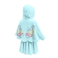 thumbnail image 4 of WOYY Girls Butterfly Hooded Dress Batwing Sleeve Zip-Up Cover Up Beach Dress, Sizes 2-10, 4 of 6