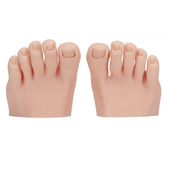 Flexible Soft Silicone Prosthetic Manicure Tool Practice Fake Foot Model with Half Foot Design for Nails Art Training