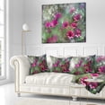 thumbnail image 2 of Designart Red and Pink Flowers on Green - Floral Throw Pillow - 18x18, 2 of 4