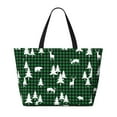 thumbnail image 2 of Balery Christmas tree green plaid Beach Travel Bag - Water-Resistant, Large Capacity Lightweight Tote with 7 Pockets for Women and Men - Perfect for Beach, Pool, Gym, and Travel, 2 of 7