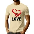 thumbnail image 3 of Fewfanhot Mens T-shirts Couples Shirt Cute Heart Shaped Graphic Tshirt Funny Print Casual Short Sleeve Tee Tops, 3 of 6