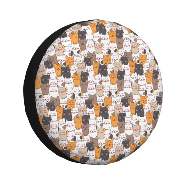 Fotbe Cute Cats Funda de Llanta de Repuesto con Estampado, Engrosada, Ajuste Universal para Jeep, Remolque, RV, SUV, Camión-17 inch