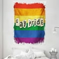thumbnail image 1 of Pride Decorations Tapestry, Dated Aged Rainbow Flag with Gay Pride Typography Retro LGBT Parade Theme, Wall Hanging for Bedroom Living Room Dorm Decor, 60W X 80L Inches, Multicolor, by Ambesonne, 1 of 2