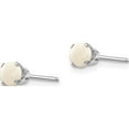 thumbnail image 2 of 14K White Gold 4mm Opal Stud Earrings (4 X 4) Made In India xbe130, 2 of 5
