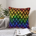 thumbnail image 6 of Kll Dragon Scales Decorative Throw Pillow Covers Velvet Soft For Couch Sofa Bedroom Living Room Outdoor -20"X20", 6 of 8