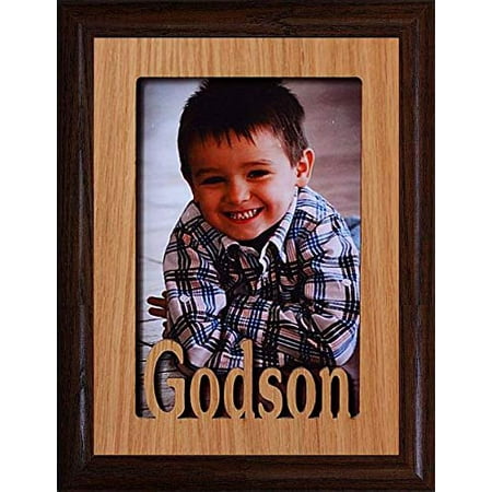 Godson ~ Portrait Picture Frame ~ Holds A 4X6 Or Cropped 5X7 Photo ~ Wonderful Gift For A Godmother, Godfather, Godparents For A