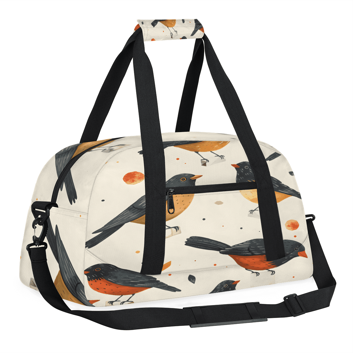 Herdesigns Bird Sports Duffle Bag for Women & Men, Bird Print Gym Bag Dance Bag Overnight Bag Carry On Weekender Travel Bag