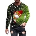 thumbnail image 2 of Blusas y camisas de manga larga con cuello redondo para hombre, estilo casual, cuello redondo, manga larga, camiseta estampada de Halloween, blusa de poliéster para hombre., 2 of 5