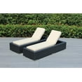 thumbnail image 2 of Ohana 9 Piece Outdoor Wicker Patio Furniture Sectional Conversation Set with Chaise Lounges - Black Wicker, 2 of 2