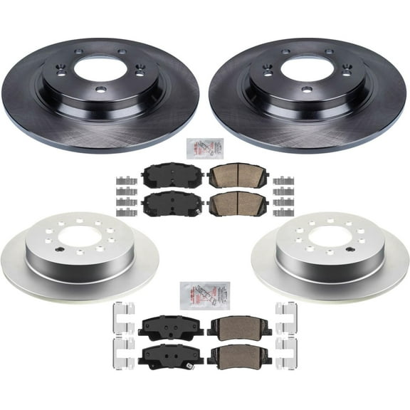 Coated Disc Brake Rotors Ceramic Pads For Hyundai Sonata 2020-2023 SE & SEL