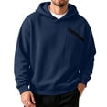 thumbnail image 5 of THNCYX Hoodies For Men With Zipper Chest Pocket Long Sleeve Top Loose Fit Casual Street Style Soft Mens Sweatshirt Fall Outfits S-2XL, 5 of 8