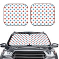 thumbnail image 2 of Qekee Red Blue Polka Dots Foldable Car Sun Shade - 2-Pack, Car Windshield Sunshades, Foldable - Large, 2 of 7