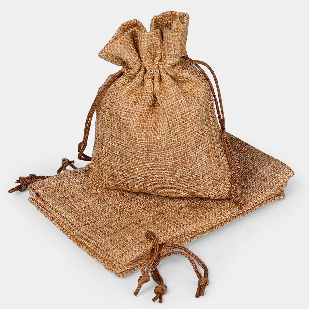 Details about   100 /50 Natural Jute Hessian Drawstring Pouch Burlap Wedding Favor Gift Bags 