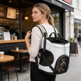 thumbnail image 5 of Pet Carrier Backpack, Expandable Pet Carrier with Full Front Opening, Breathable Mesh Backpack for Small Dogs & Medium Cats Up to 16 Lbs, Foldable for Hiking, Camping (White), 5 of 6