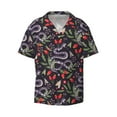 thumbnail image 3 of Goofa Snakes And Snake Fruit Printed Men's Casual Short-sleeved Shirt,Lightweight Breathable Button-down,Summer Casual men's top,Versatile Fashion shirt-Medium, 3 of 7