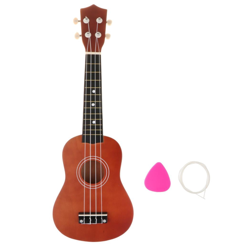 LeeQinersw 21 Inch Hawaiian Ukulele Guitar Wooden Stringed Instrument for Beginners, Colors Brown