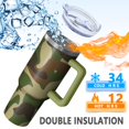 thumbnail image 2 of Camouflage 40oz Tumbler– Stainless Steel Insulated Tumbler with Handle and Straw, Large Capacity Travel Cup for Hot & Cold Drinks, 2 of 6