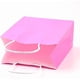 thumbnail image 4 of 12 bolsas de papel kraft de color rosa intenso, lisas, rectangulares, con asas de cordel de papel. Medidas: 15 x 11 x 6 cm., 4 of 4