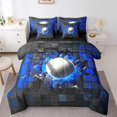 thumbnail image 1 of Erosebridal Baseball Bedding Sets Twin Size,Gradient Geometric Comforter Sets with Sheets,Blue Black,Reversible, 1 of 5