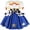 Blue, variant on Cosplay Costume Western Cowboy Cowgirl Print Dress for Halloween Party Role Play Performance Carnival Dress Up Show