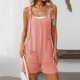 thumbnail image 2 of Camisetas Cortas para las Mujeres sin Mangas Cuello Redondo Sólido con Bolsillos, Casual una Pieza Romper Poliéster, 2 of 9