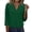 Green-tops, variant on Women's Eyelet Trim Notch V Neck Tops Three Quarter Sleeve Casual Blouses Solid Color Loose Fit Lightweight Everyday Shirts Purple XXL