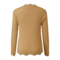 thumbnail image 5 of Lenpel Women's Lightweight Sweaters Soft V Neck Ruffle Trim Long Sleeve Knit Pullover Tops Fashion Fall Blouses, 5 of 5