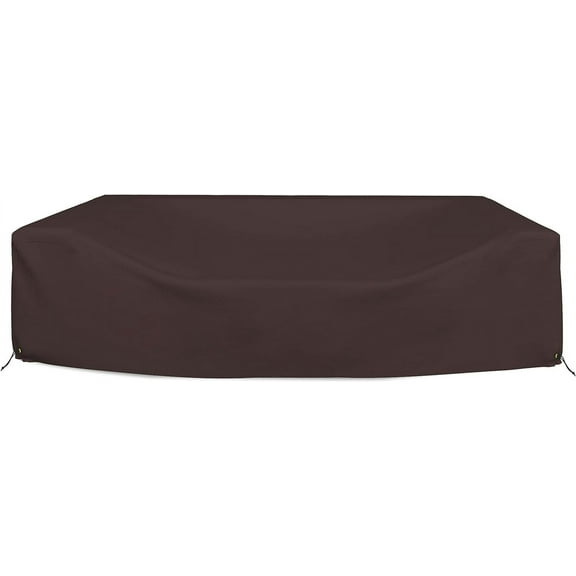 Covers & all Sectional Sofa Cover, Heavy duty 18 Oz Waterproof UV & Weather resistant, Outdoor Patio Couch Furniture Protector with Air Pockets & Drawstrings (83"L x 52"W x 29"H, Coffee)