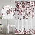 thumbnail image 5 of Leaves Shower Curtain, Waterproof Shower Curtains for Bathroom, Pink Brown Summer Botanical Washable Fabric Bathtub Curtain Set Bath Decor with 12 Hooks 48"x72", 5 of 8