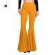 thumbnail image 5 of Qarigey Pantalones acampanados de cintura alta elegantes y cómodos, pantalones acampanados de algodón transpirables para mujer Prendas para la parte inferior del cuerpo amarillo METRO, 5 of 6