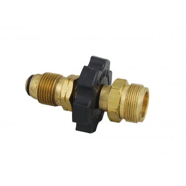 Marshall Excelsior Propane Adapter Fitting ME475P Brass; Single; With Plastic Handwheel; With Plastic Clamshell