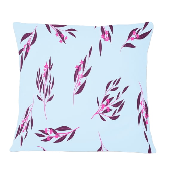 Designart Bright Eucalyptus Floral Pattern I' Mid-Century Modern Throw Pillow - 12x20