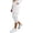White, variant on Zulora Women's Elastic Waist Cargo Capri Pants with Button Detail and Multi Pockets Straight Leg Tapered Cuffed Hem Cropped Trousers for Casual Sport Daily Wear Four Season Versatile Street Style