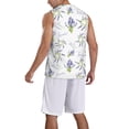 thumbnail image 2 of Sikiie Lavender Flowers Basketball Jersey Reversible Men's Mesh Athletic Sports Shirts Training Practice S-4XL4X-Large, 2 of 6