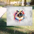 thumbnail image 4 of Watercolor Drip Siamese Pop Art Colorful Portrait Artwork Yard Sign Cat Lover Kitten Owner Gifts Outdoor Home Lawn Garden Porch Decor - 01009, 4 of 5