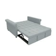 thumbnail image 5 of 2-SEATER CONVERTIBLE VELVET LOVESEAT SOFA BED – GRAY PULL-OUT SLEEPER COUCH WITH SIDE POCKET, COMPACT DESIGN FOR SMALL SPACES, APARTMENT, GUEST ROOM, 5 of 5