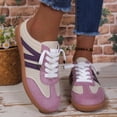 thumbnail image 2 of Womens Vintage Color Block Casual Sneakers Black White Faux Suede Non Slip Gum Rubber Sole Lace Up for Walking Commute Daily Wear Ladies Shoes 42, 2 of 8