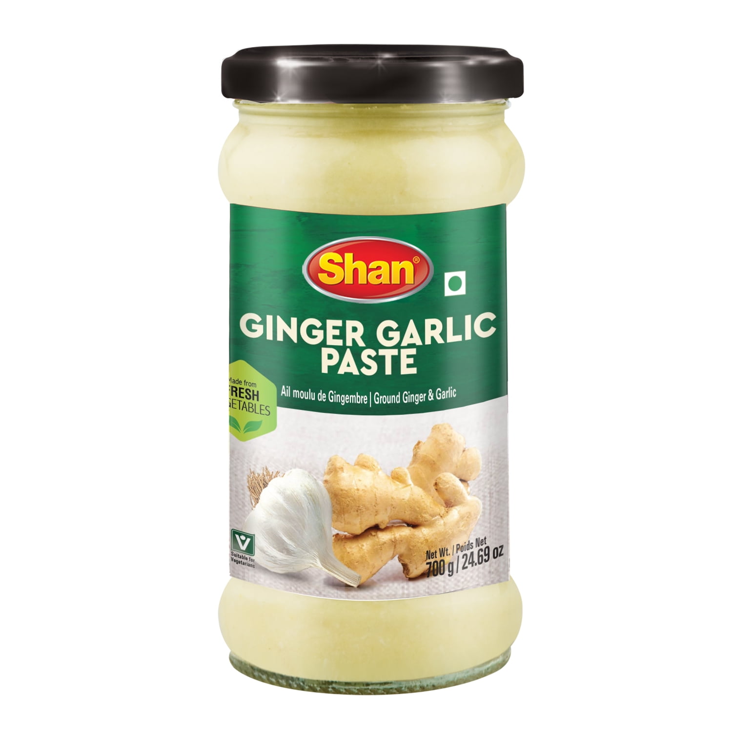Shan Ginger Garlic Paste, 6 x 700g – Fresh & Aromatic Cooking Essential for Curries, Marinades & Stir-Fries – Smooth & Convenient Paste for Cooking, Shan Paste Mix Ginger Garlic 6X700G