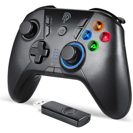 EasySMX Wireless Game Joystick Controller, 2.4G Wireless Gamepad Joystick PC, Dual Vibration, 8 Hours of Playing for PC/Android Phones, Tablets, TV Box (Wireless Game Controller)