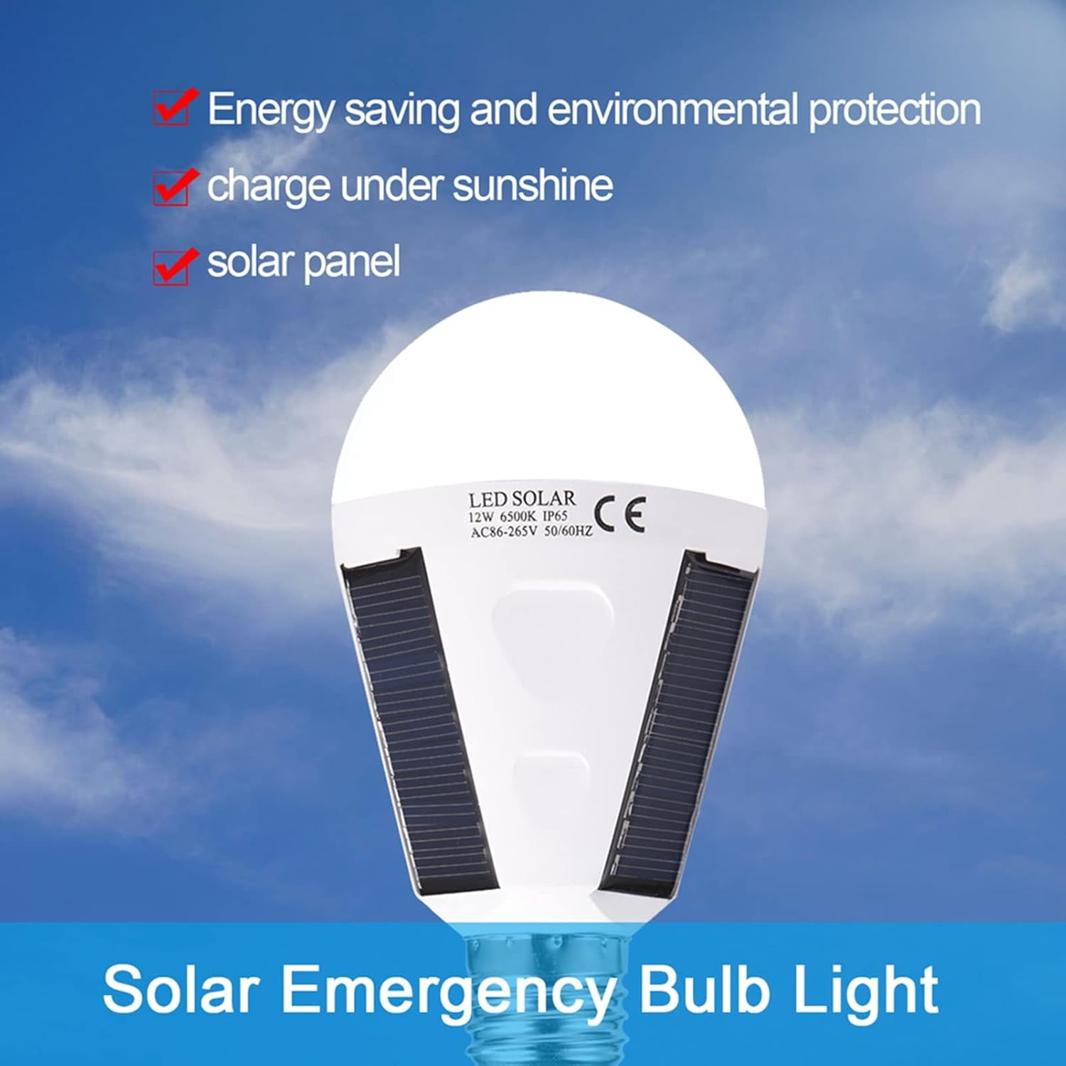 TinyGlam Solar Light Bulbs, Emergency Solar Rechargeable Light Bulbs, Outdoor Waterproof Camping Lamps for Tent, Portable LED Light Bulb for Shed Night, Emergency Power Outage and Outside(7W)