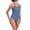 Blue Tile, variant on Printed One Piece Thin Strap Athletic Swimsuit, Team or Practice Swimwear for Girls and Women (FN040) - Multi Blue - 34